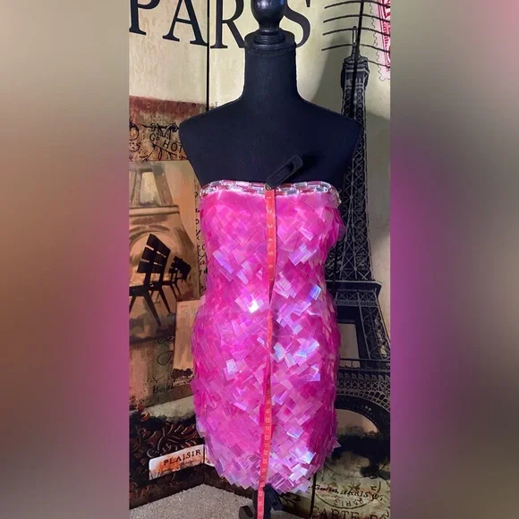 Jovani hot pink sexy cocktail dress, Size 6 - Picture 5 of 8